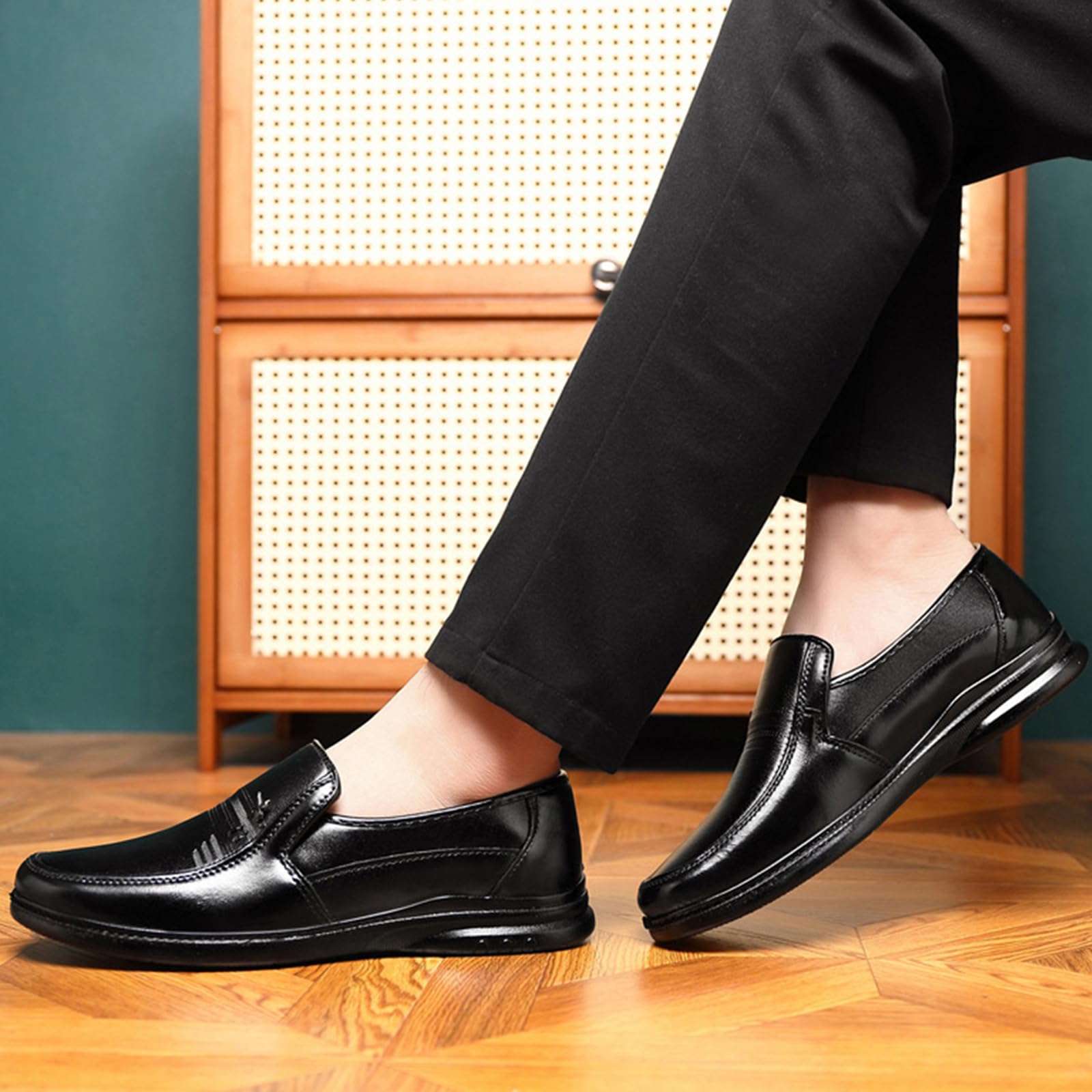 Scarpe da Eleganti Uomo a Punta Mocassini | in pelle PU, casual, senza lacci, antiscivolo, ufficio, Business, Formale, Sposa