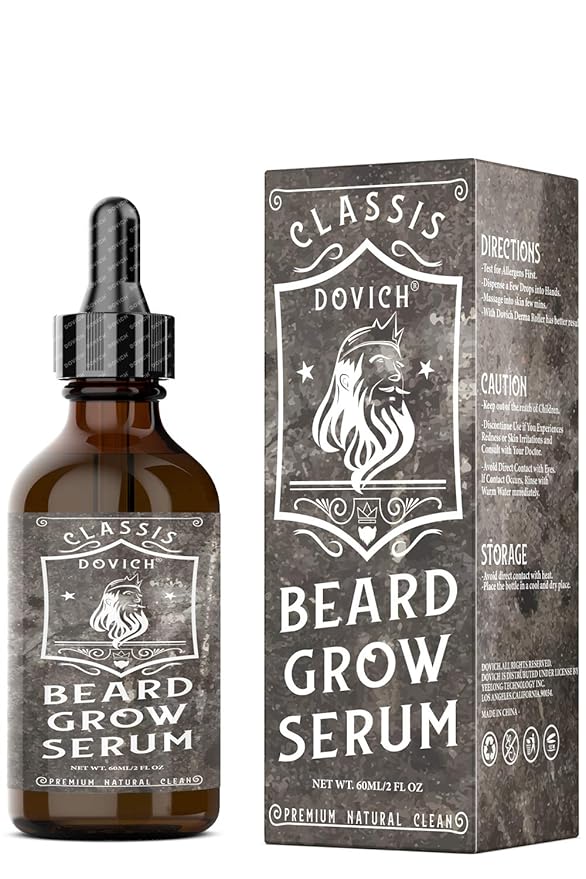 Dovich Beard Growth Serum With Botanical, Biotin Supplement