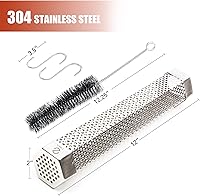 Vista 3 de Z GRILLS Tubo de ahumador de pellets con 2 ganchos y cepillo, malla de humo de 12 pulgadas de acero inoxidable para ahumar frío/caliente