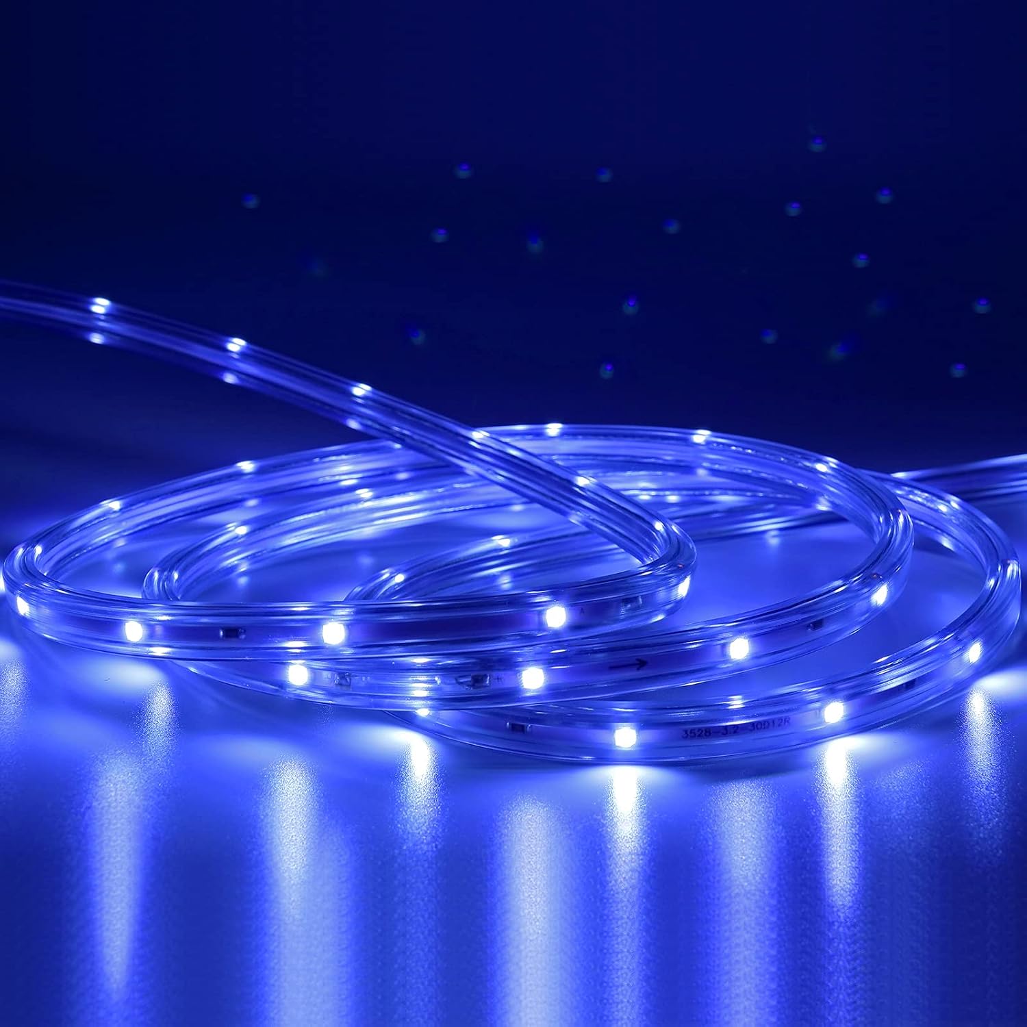 Outdoor 16.4ft Blue LED Strip Lights 120V IP65 Flat Decor image 2