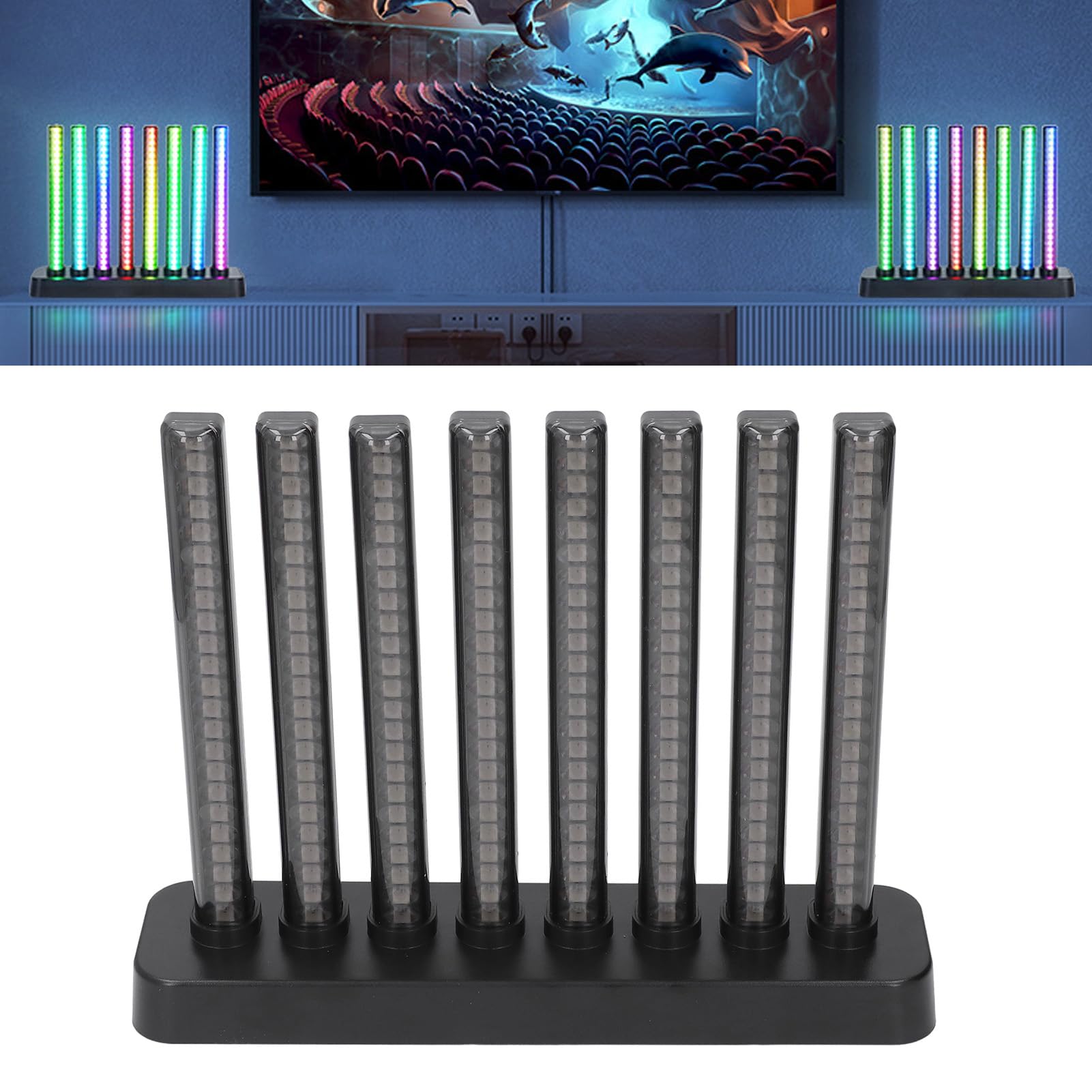 Jeffergarden Barre Luminose LED RGB Intelligenti, Illuminazione d'atmosfera Coinvolgente con Controllo del Ritmo Musicale per Giochi e Feste, 16 Milioni di Colori e Ricaricabili Tramite USB