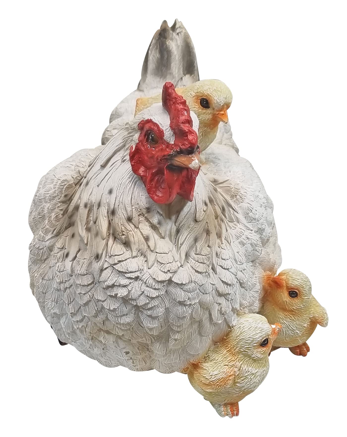 Dekofigur Henne Huhn Louise mit Küken lebensechte Tierfigur