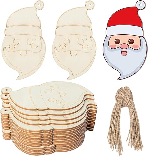 Decoración de madera de Papá Noel para Navidad, decoración de pared con tablero de madera en blanco, adornos sin terminar para Navidad, boda, fiesta