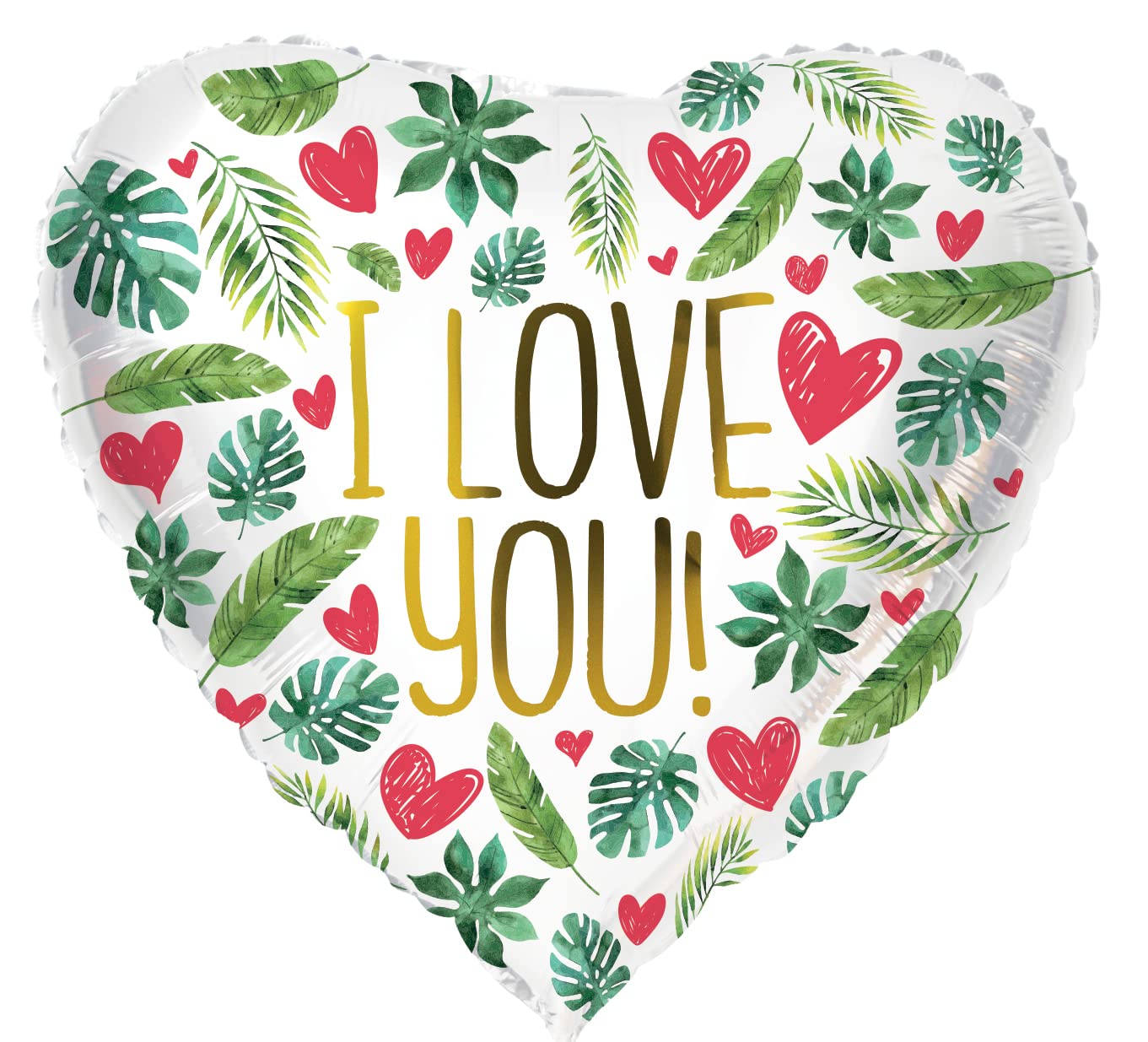 Folat 67951 - Foil Balloon - Heart I Love You - 45 cm with Automatic Valve