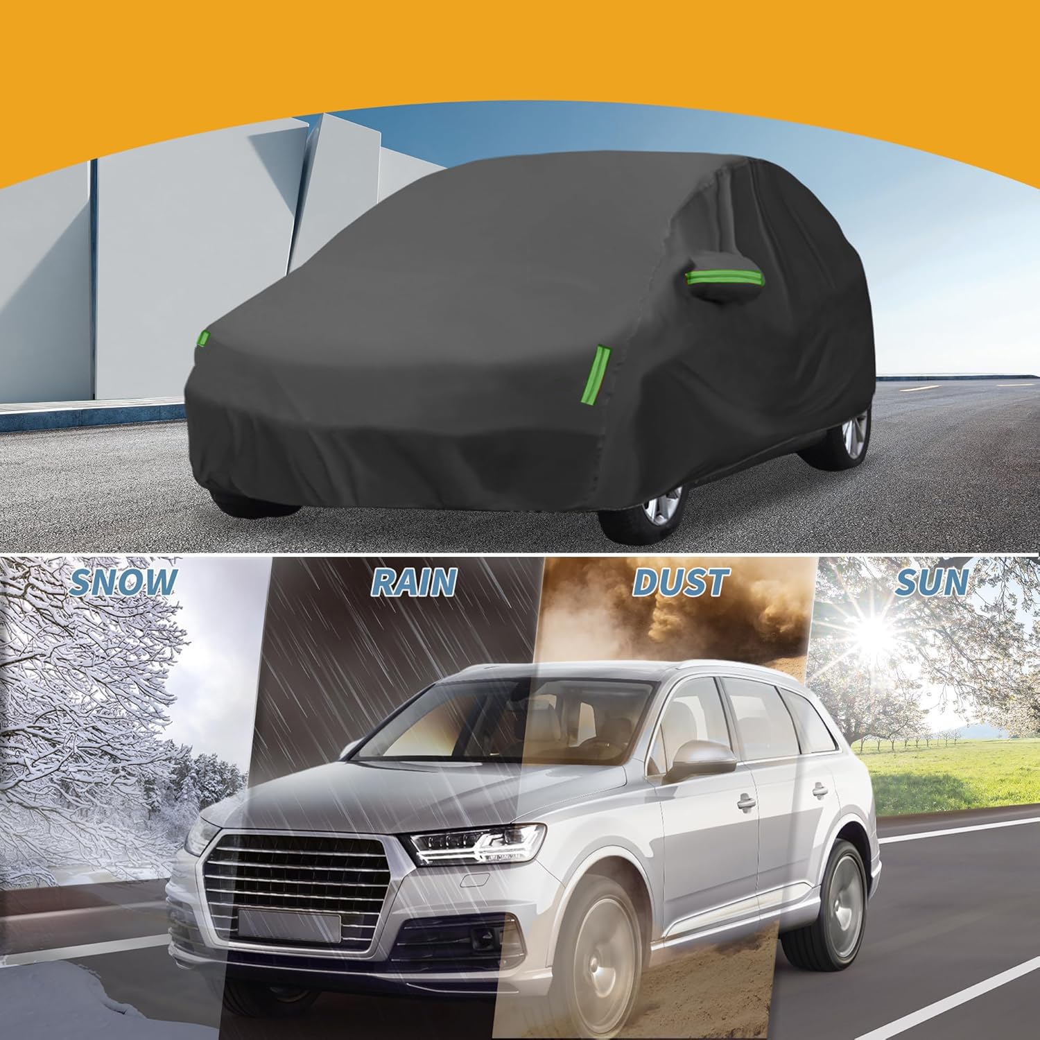 Autohoes Outdoor voor VW Caddy V 2020 2021 2022 Auto Afdekking Regen En Zon Stofbescherming,Met Windkoord,UV-bescherming.Weerbestendig alle seizoenen,E