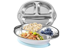 Stainless Steel Baby Food Warming Dish: Divided Plates for Baby-Led Weaning