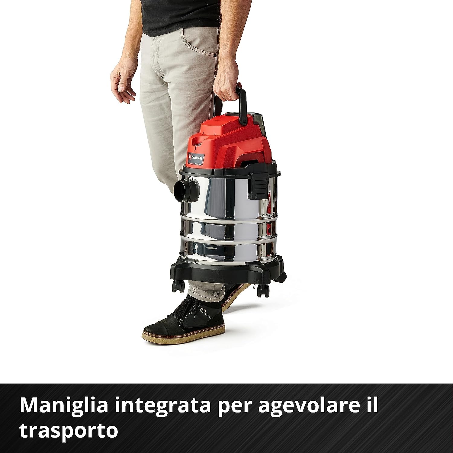 Einhell TC-VC 18/20 Li S-Solo Aspirapolvere a secco e umido 18 V 20 l contenitore in metallo Power X-Change