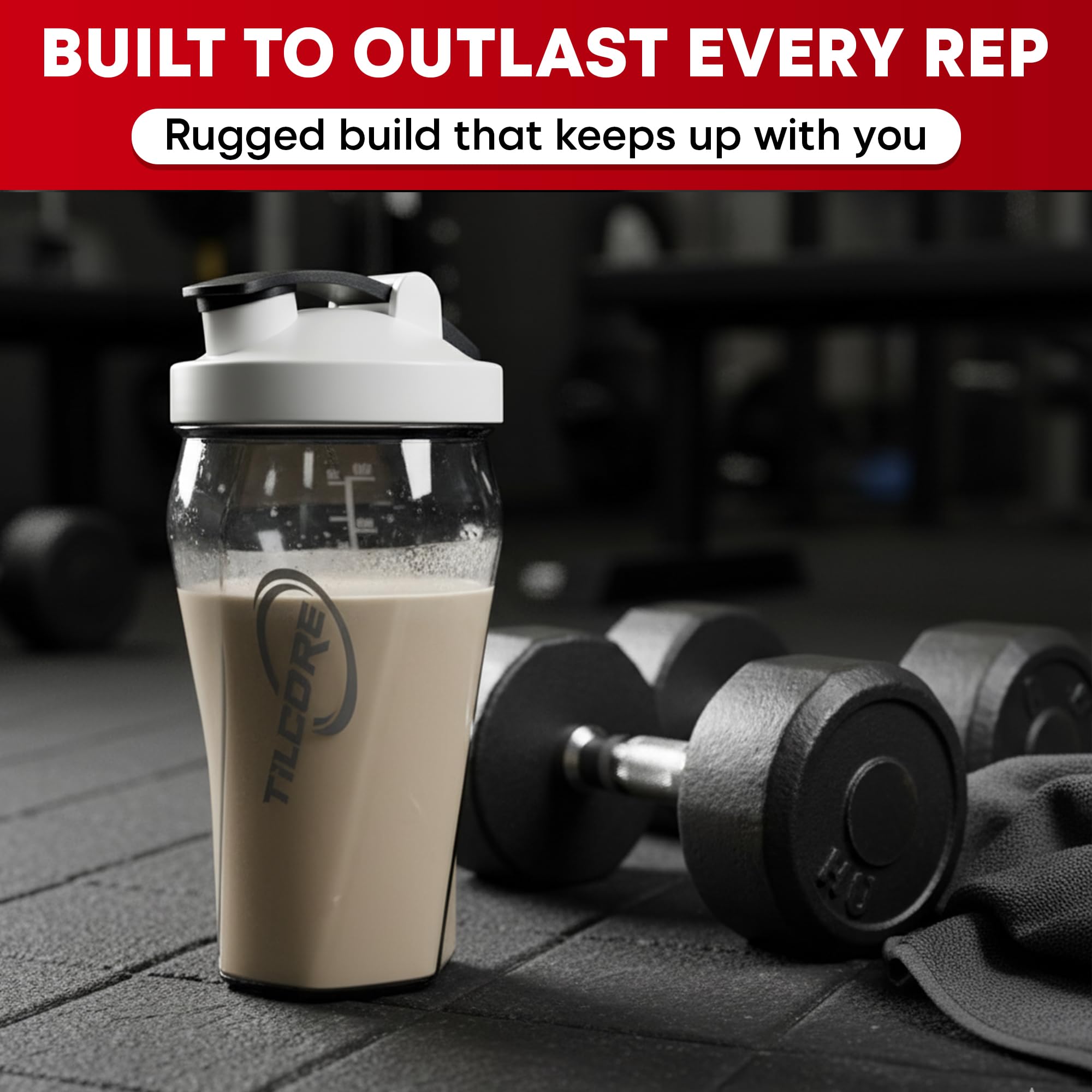 Vortex Protein Shaker Bottle 700 ml – wysokiej jakości kubek do koktajli proteinowych i smoothie, szczelny i trwały, do aktywnego stylu życia