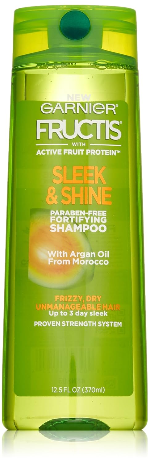 Garnier Fructis Shampoo Sleek & Shine 13 Ounce Frizzy/Dry (384ml) (2 Pack)