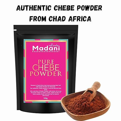 Miniatura 4 de Madani Naturals - Auténtico polvo puro de Chad Africa, ingredientes orgánicos naturales, fórmula saludable para el crecimiento del cabello, ayuda a