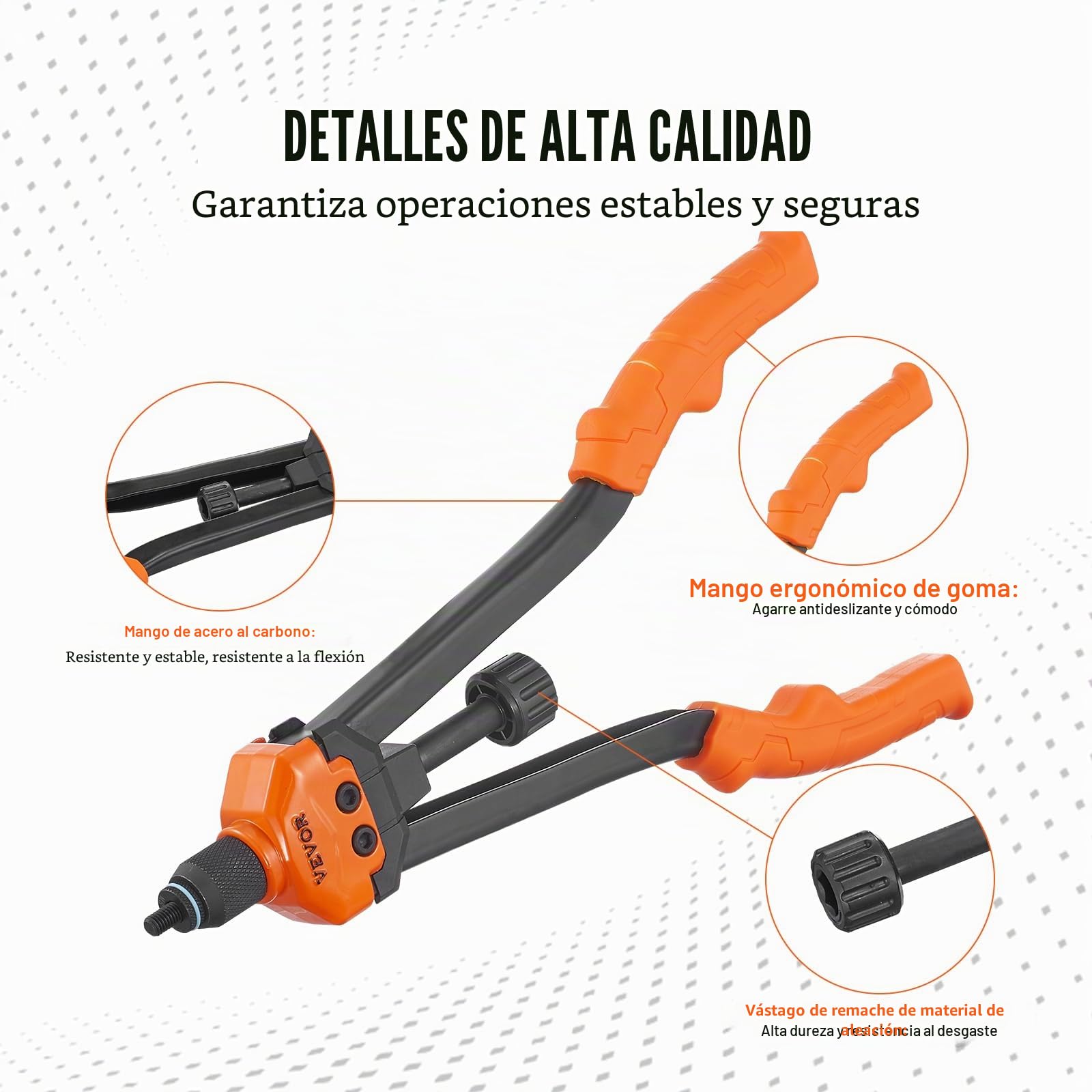 VEVOR Remachadora Manual de Tuercas Alicates de Inserción Roscada de 41cm con 13 Mandriles 186 Tuercas Herramienta de Remachado Botón Desviador Estuche de Transporte Portátil para Bricolaje Automotriz