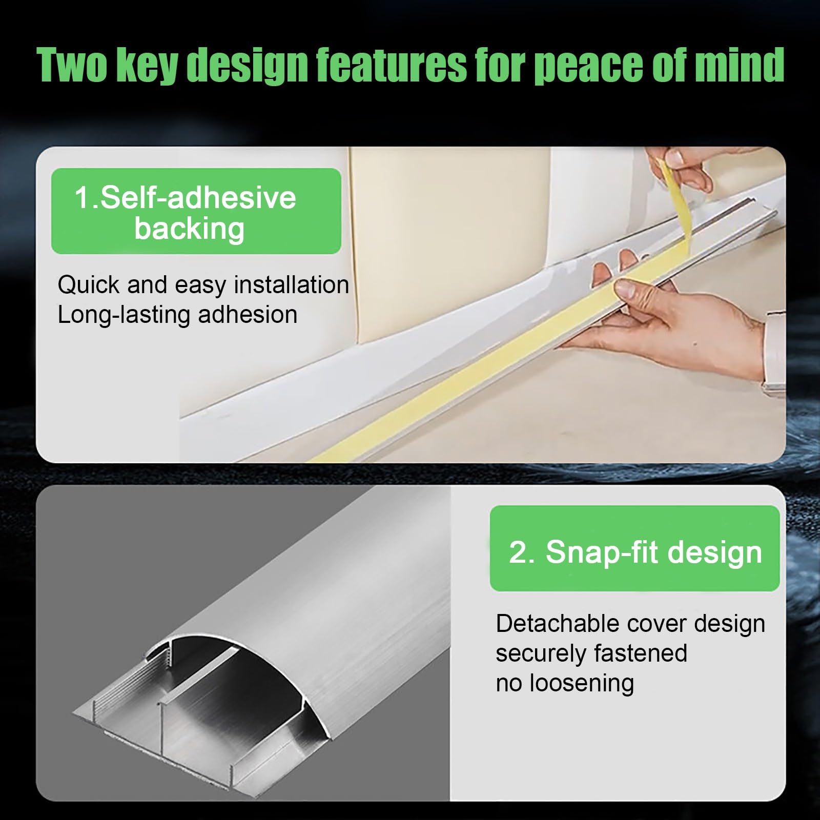 Canaletas para Cables Pared, de Aleación de Aluminio de Alta Resistencia, Múltiples Opciones de Tamaño para Uso en el Hogar(115x28mm/4.5x1.1in)