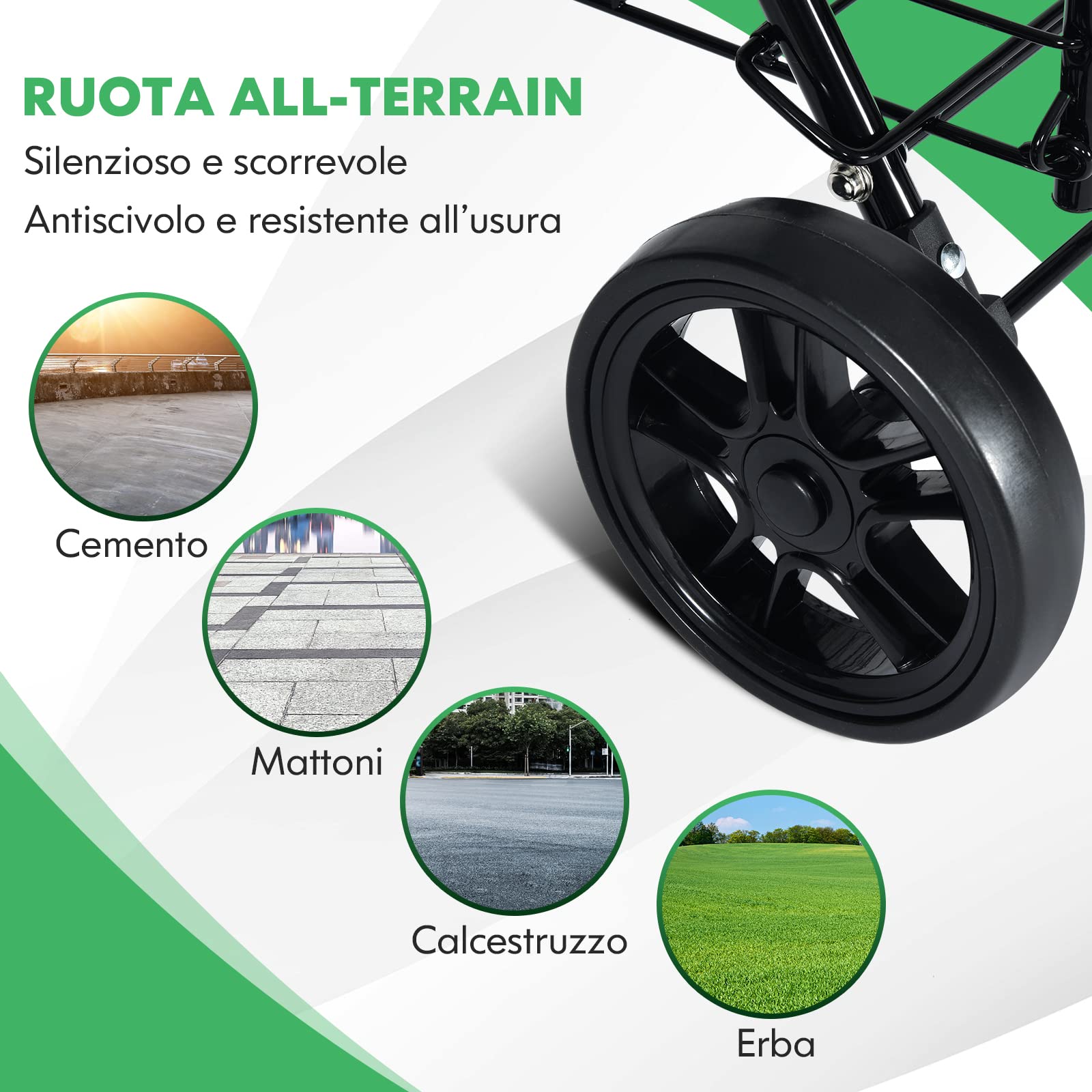 GYMAX Carrello Porta Spesa, Trolley Pieghevole a 4 Ruote, Carico di 45 kg, Capacità di 83 L, Cestino in Metallo, Bracciolo Antiscivolo, Compatto e Salvasapzio(M, Nero)