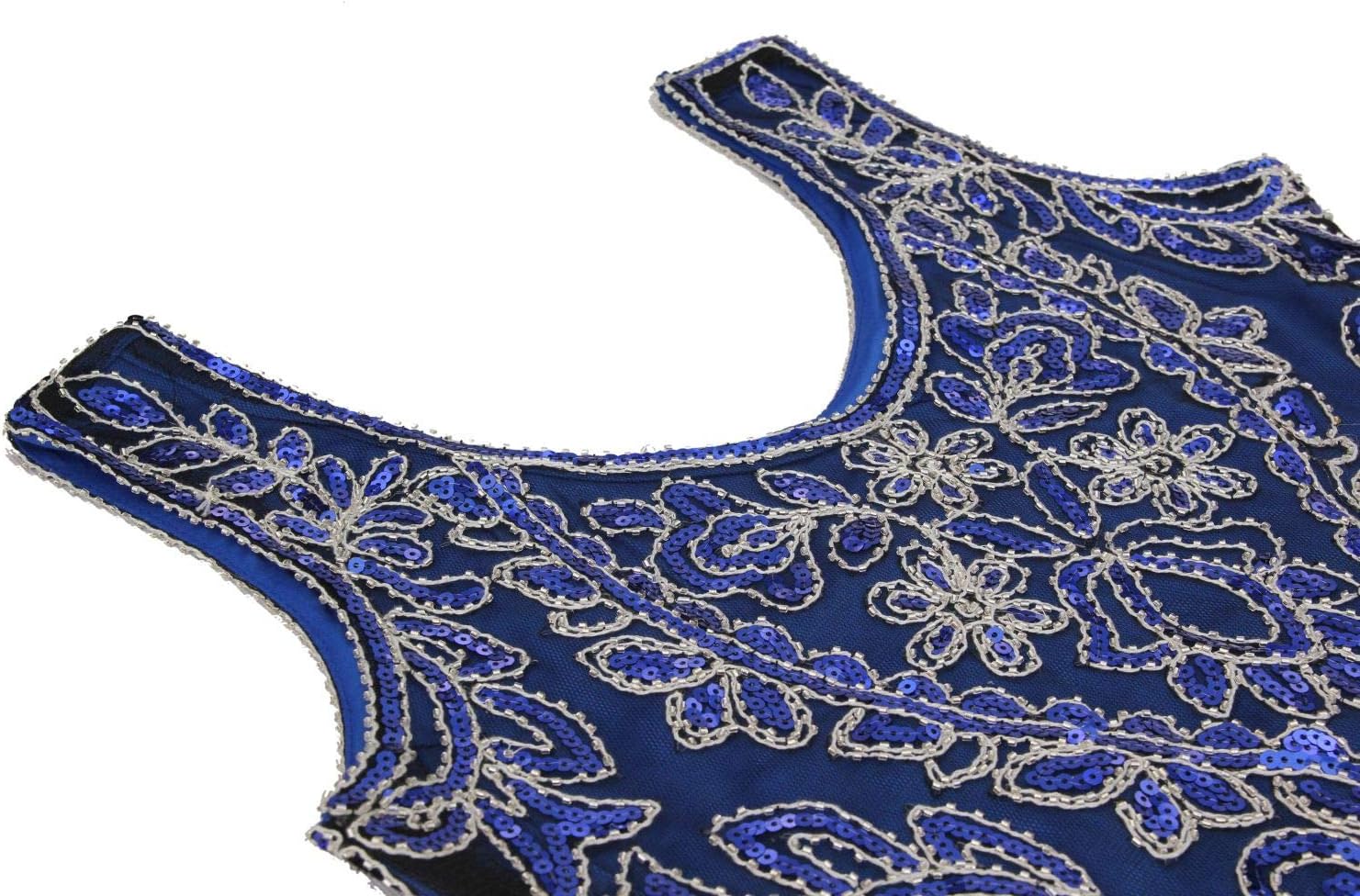 1920s Vintage Peacock Sequin Fringed Party Flapper Dress w 20s Accessories Set