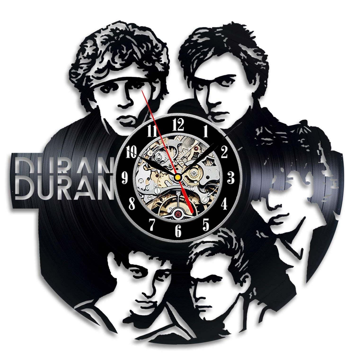 Vinyl Wall Clock Compatible with Duran Duran Made of Vinyl Record - Handmade Original Design - Great Gifts idea for Birthday, Women, Men, Friends
