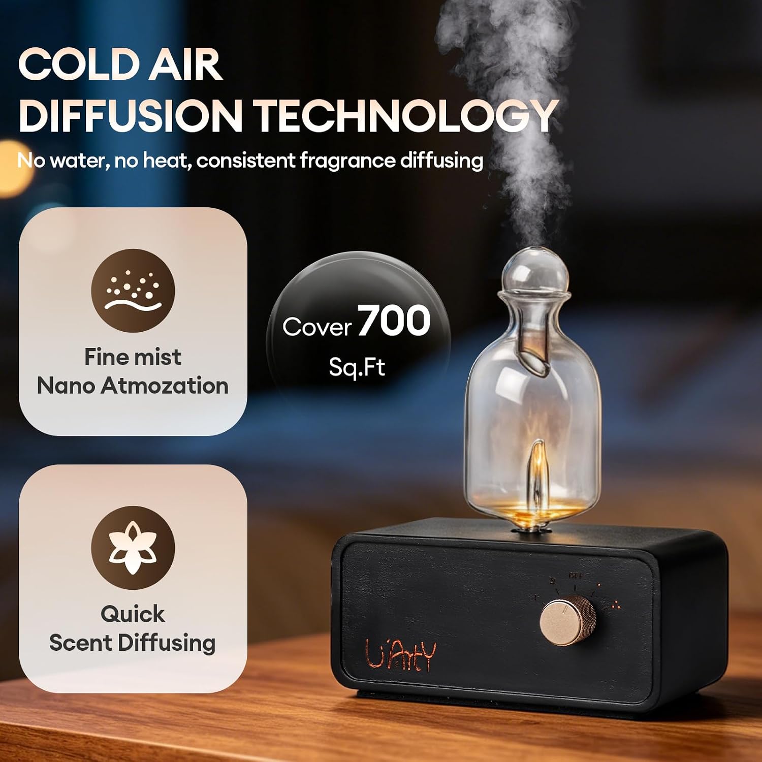 Cordless Waterless Essential Oil Diffuser Upgraded, Aroma Aromatherapy image 3