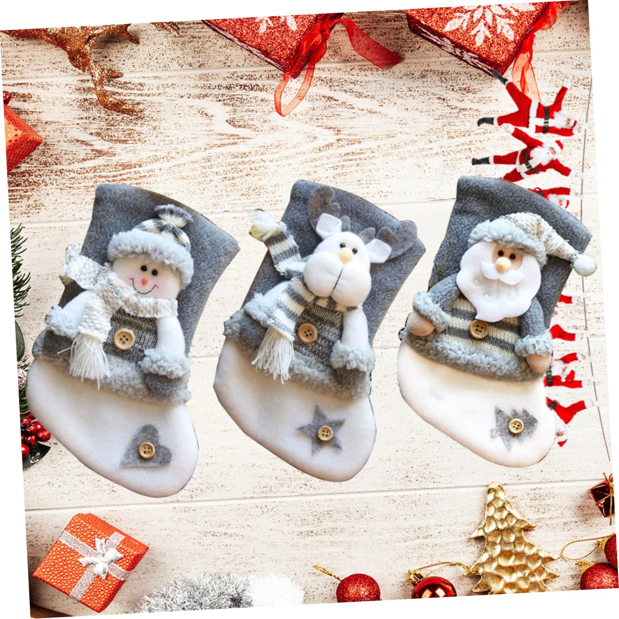 9 Stk strümpfe Weihnachtsgeschenke Geburt Kaminstrumpf Socken für kleine Weihnachtsgeschenk Socke tüte Erdfarben bilden