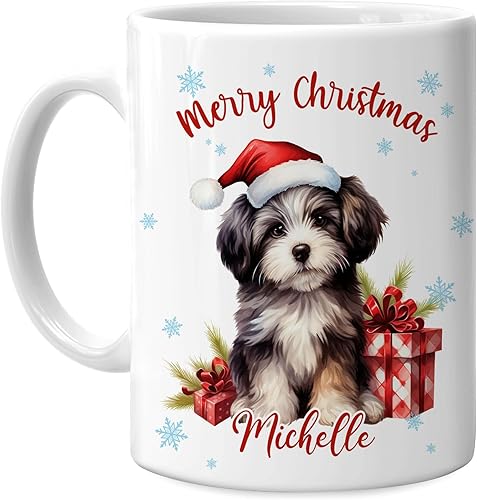 Vista 96 de Hyturtle Regalos personalizados para amantes de las ardillas, con sombrero de Papá Noel, taza de café de cerámica con nombre personalizado, taza