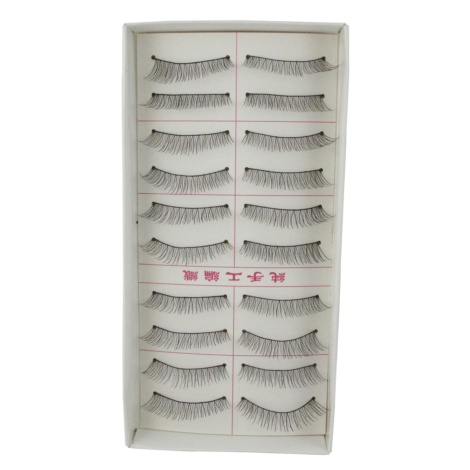 MapofBeauty 10 Pairs Pure Hand Weaving Natural Long Makeup False Eyelashes (Black-#03)