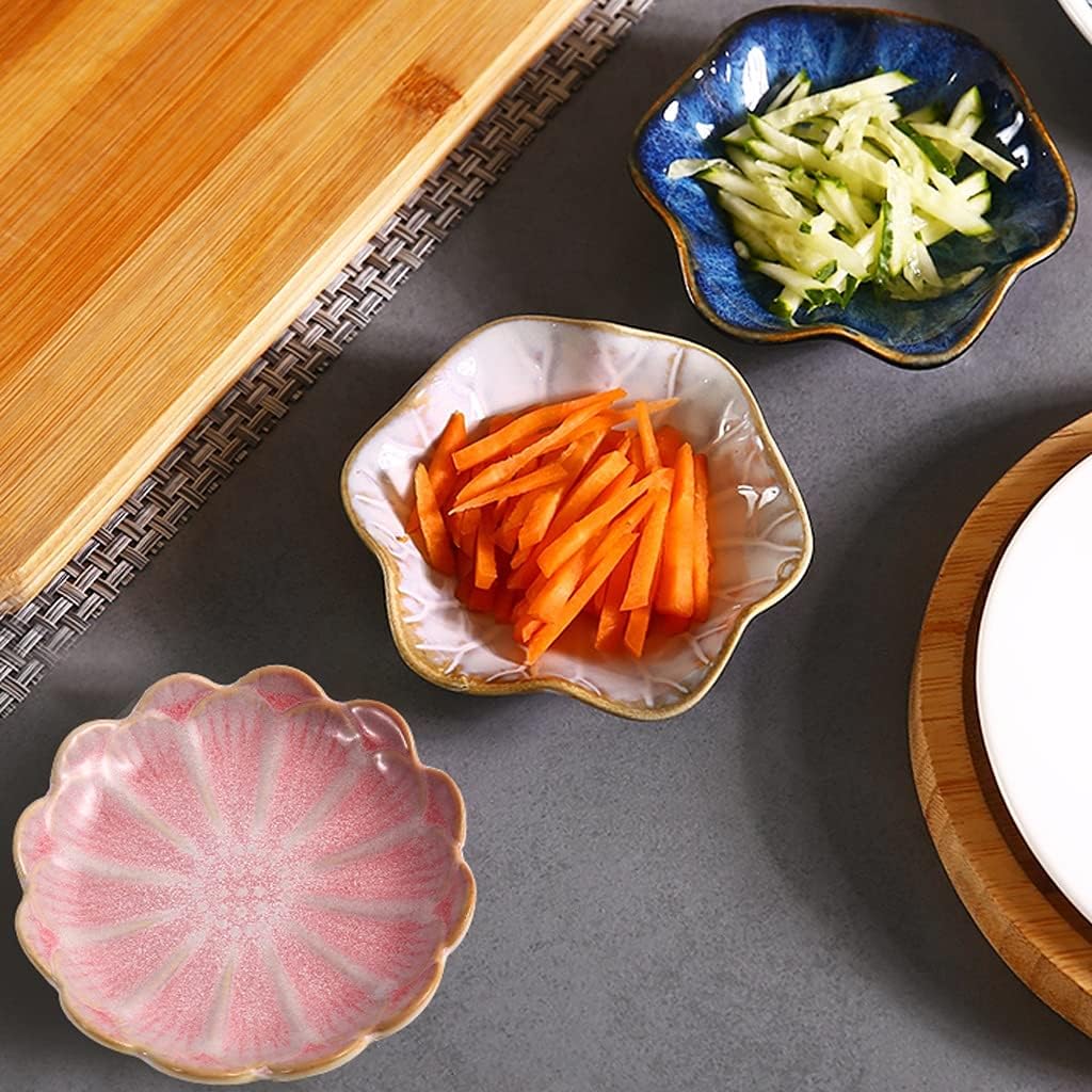 Ceramic Dessert Bowl Durable Snack Tray for Baking Desserts Ice Cream Snacks Souffle Dishes Oven Safe-6-piece Pink (Color : B)