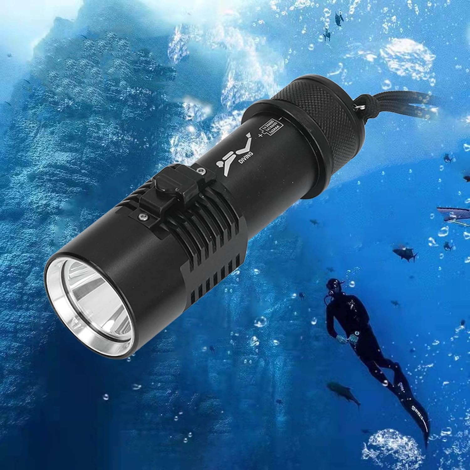 Dive Light 5000LM Waterproof Diving Flashlight with Magnetic Switch, Aluminum Alloy Torch 100 Meters Depth - Ultra Bright IPX8 Dive Torch for Underwater Photography & Professio