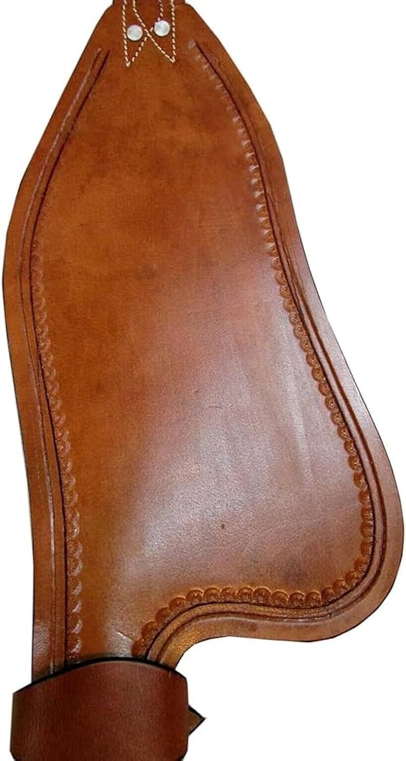 Horse Western Adult Tooled Leather Replacement Saddle Fender Pair Set for Roping Trail Barrel Pleasure Saddles with Belvin Buckles AM-07