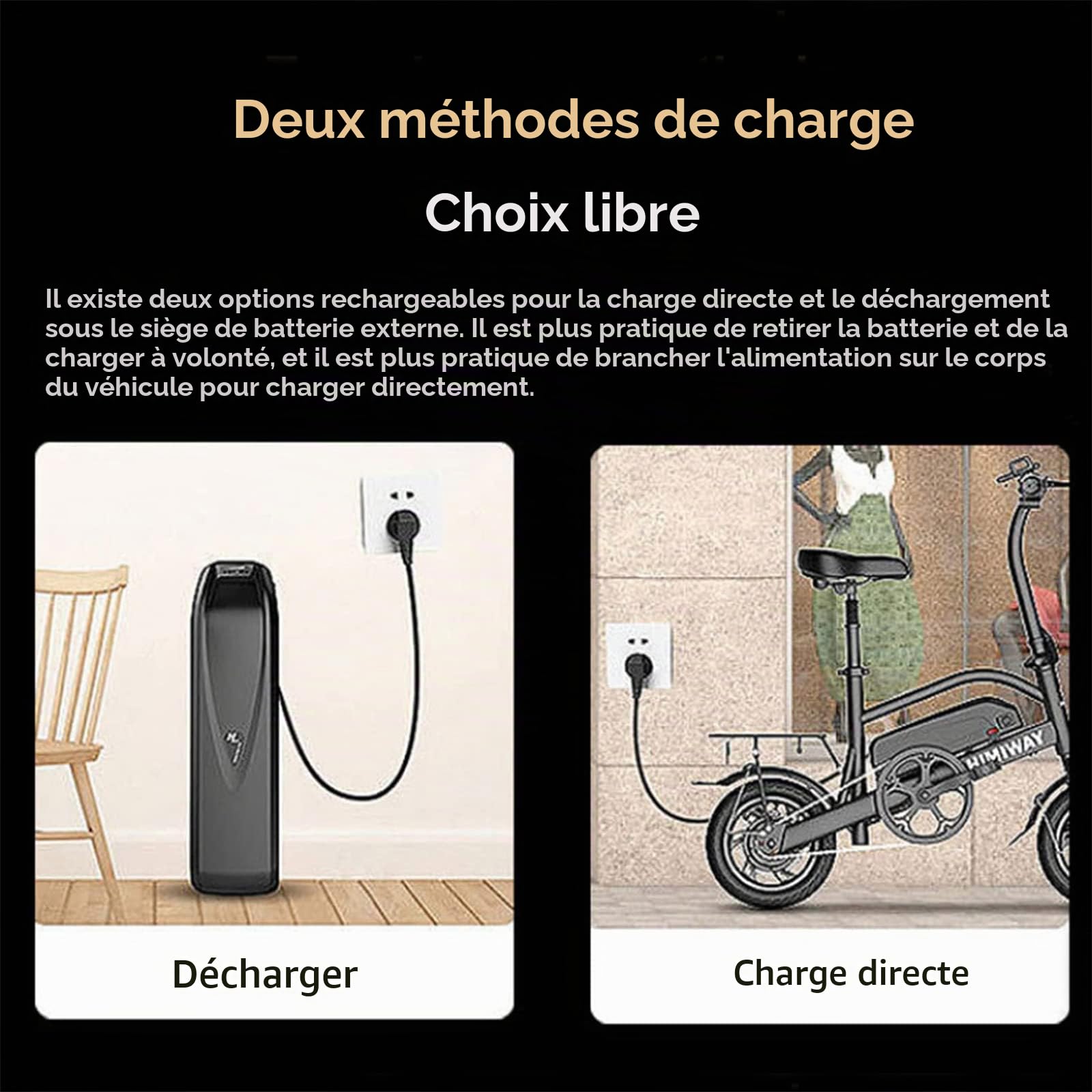 Batterie Velo électrique, 48V 13Ah Batterie Lithium ION avec Port USB/Chargeur/Serrure Antivol, pour Kit de Conversion de Moteur de vélo de Montagne/vélo électrique