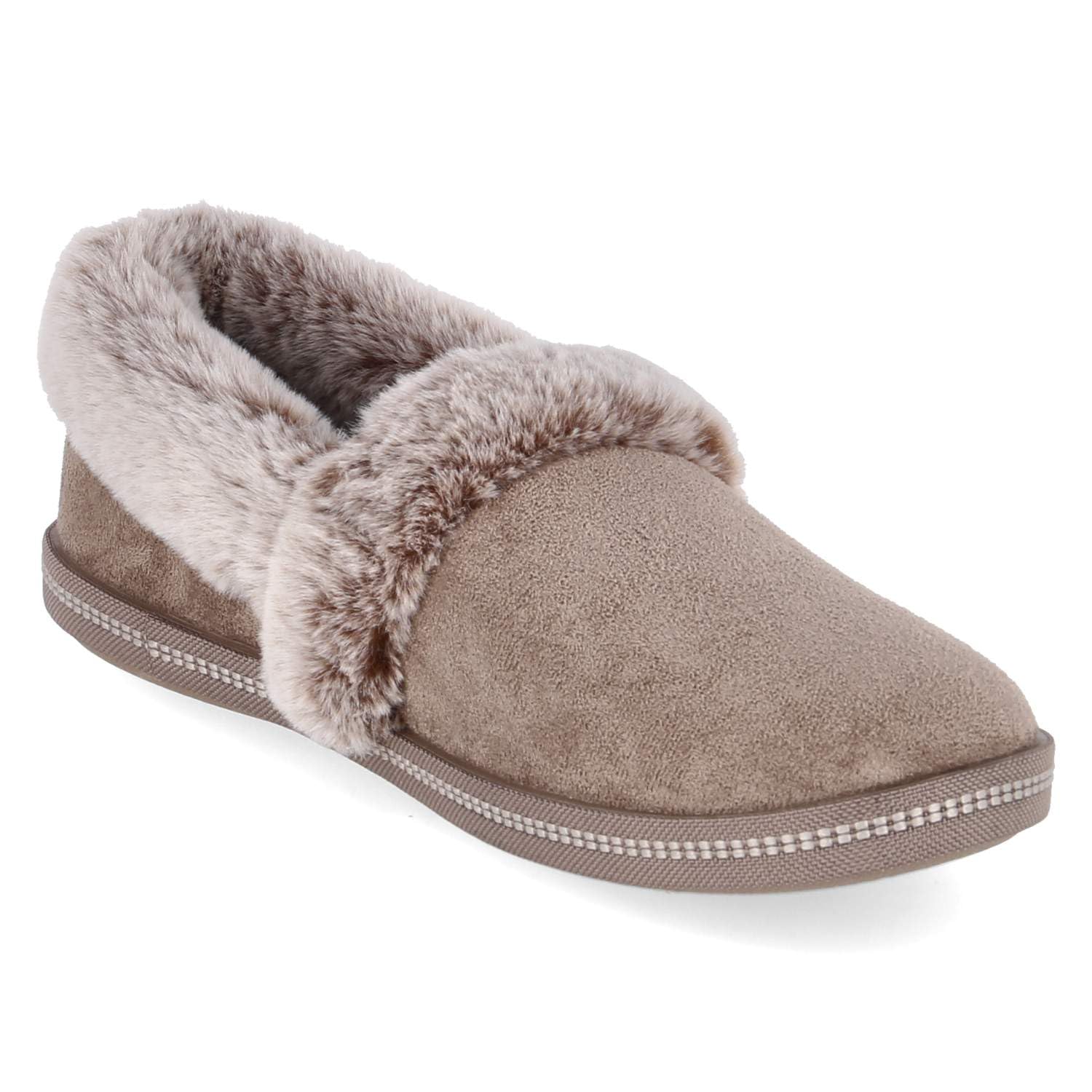 Skechers COZY CAMPFIRE TEAM TOASTY, Zapatilla baja para Mujer, Dark Taupe Microfiber Suede/ Faux Fur Line, 36 EU