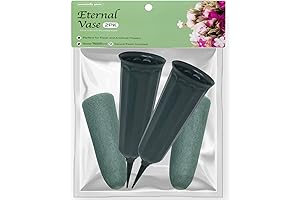Essentially Yours Memorial Floral Vases with Ground Stakes (Green, 2 Pack)