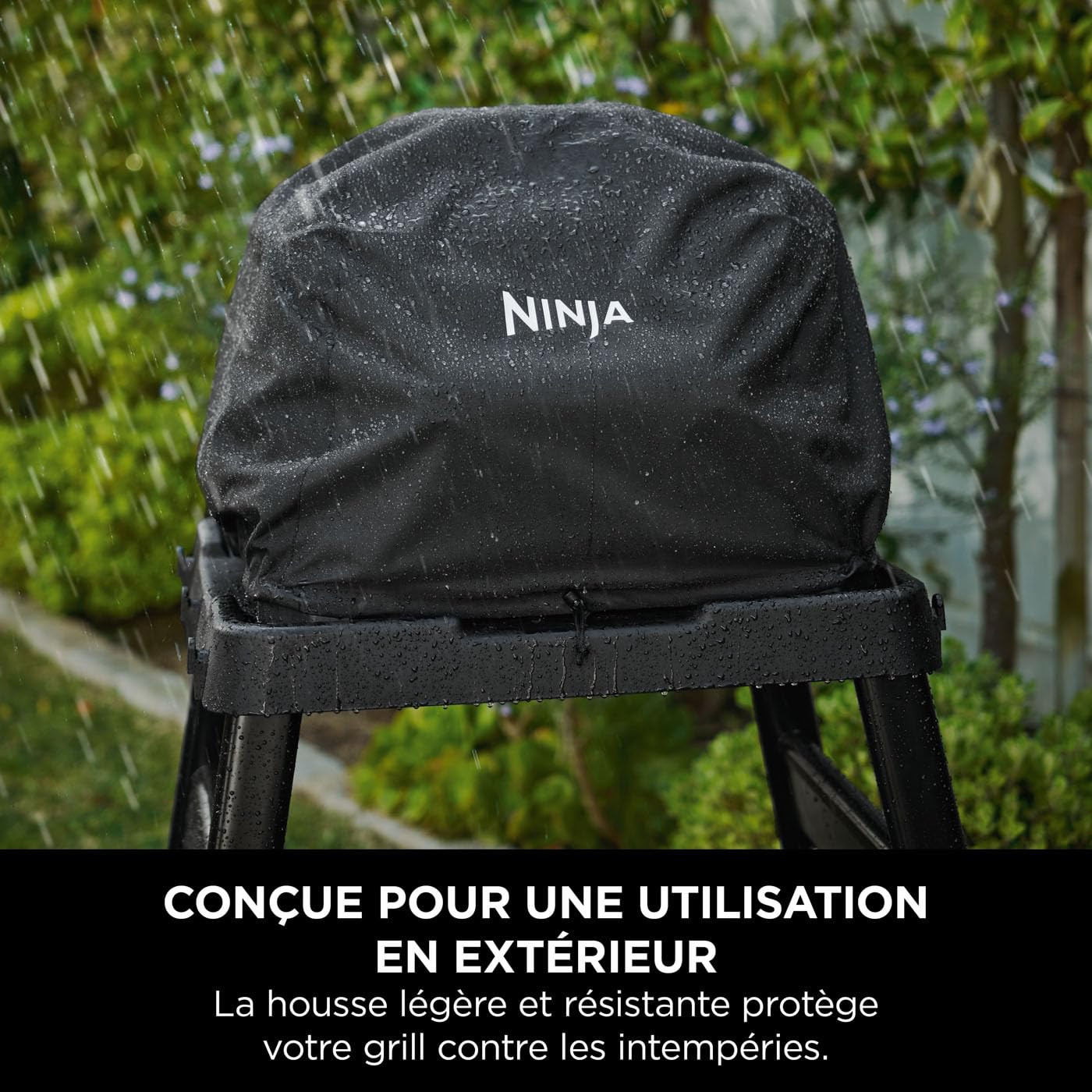 Ninja Woodfire Housse pour barbecue XL, housse anti-décoloration, résistante aux intempéries avec cordons, compatible avec les barbecues XL électrique d'extérieur OG850 / OG901, noire, XSKOGXLCVREU - 5