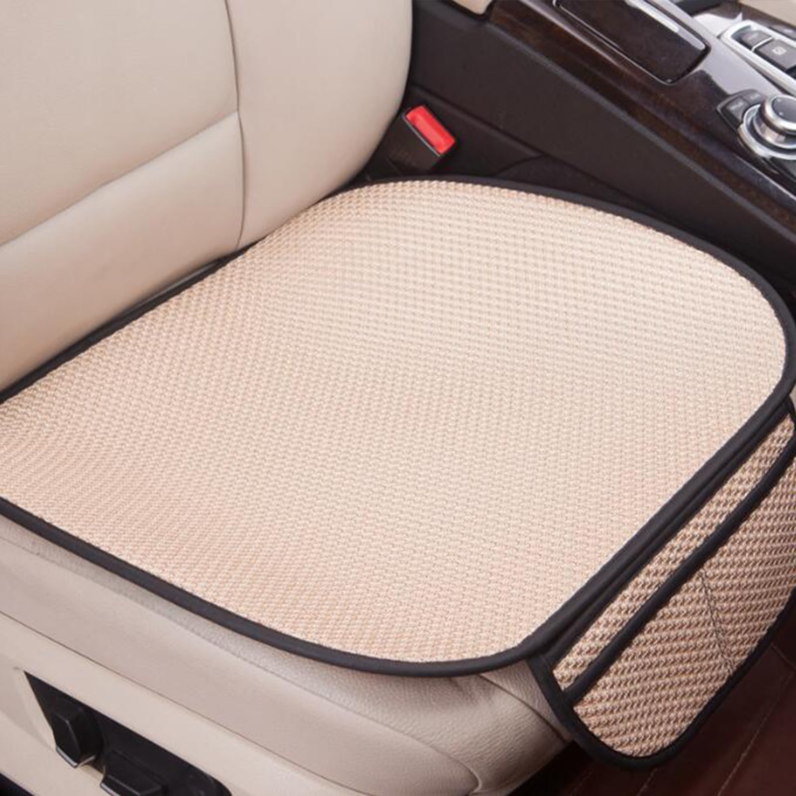 QingxingFa Non-Slip Car Seat Pad for Summer Breathable and Refreshing,Car Seat Cover for Summer Heat,Upgraded Ice Silk Non-Slip Car Seat Pad for Summer (Beige,Front seat 2pcs)
