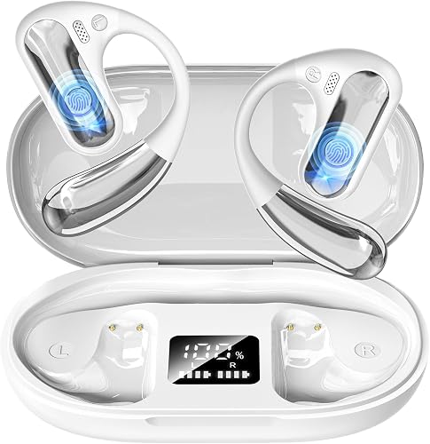 Open Ear Headphones, Bluetooth 5.4 Wireless Earbuds with Ear Hooks, 60H Playtime