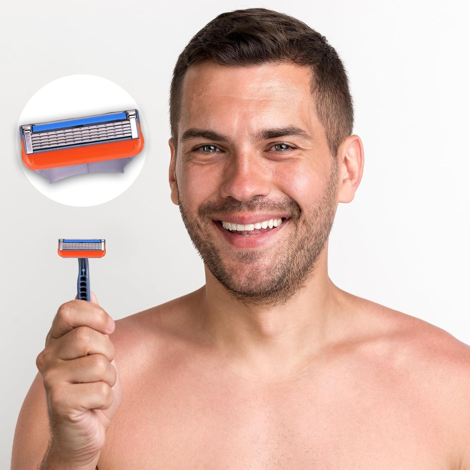 24 piezas Fusion 5 cuchillas de repuesto,cuchillas fusion,para afeitadoras Fusion-5, cuchillas de afeitar, 5 cuchillas, compatibles con maquinillas húmedas, afeitadoras de hombre — view 4