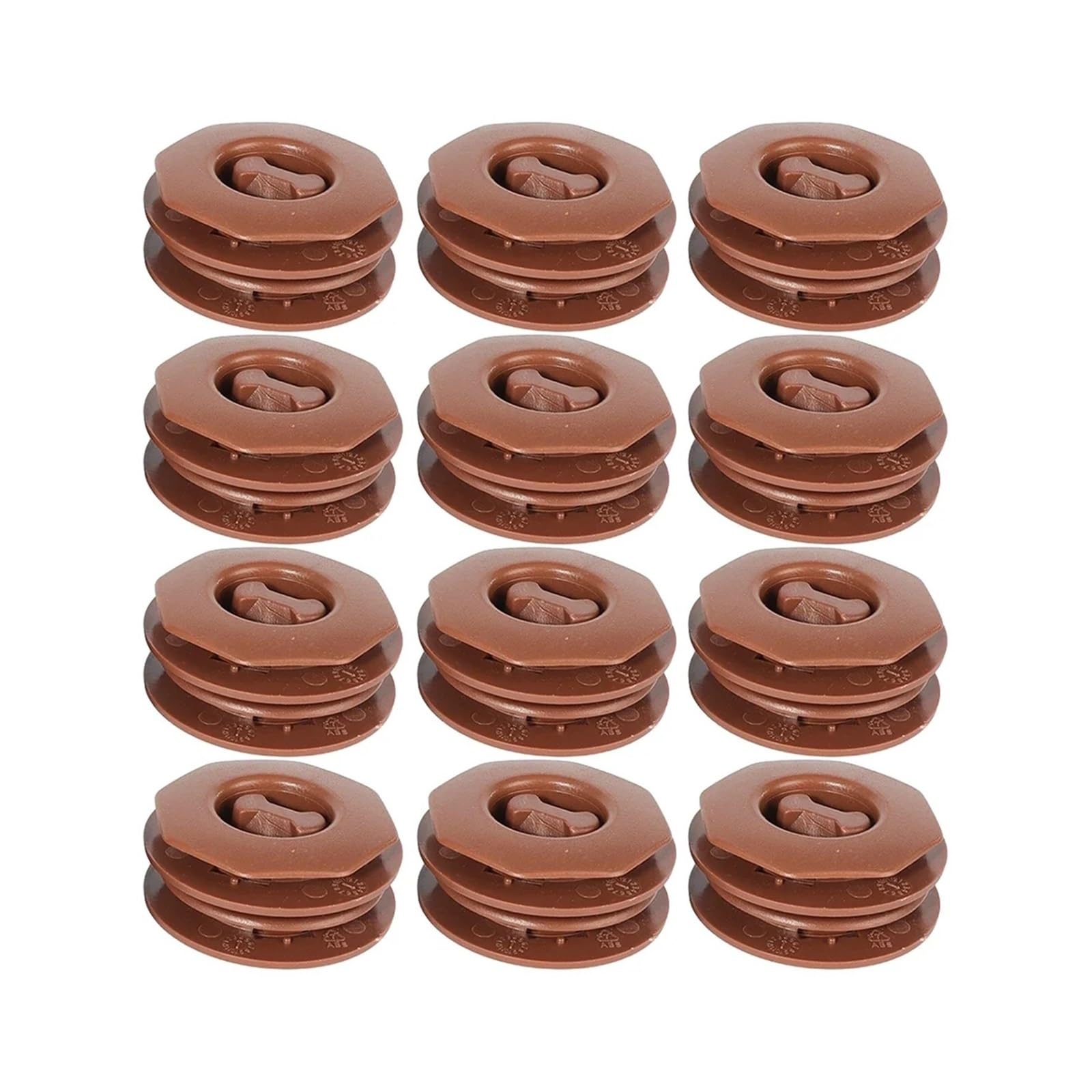KXFVYNE Car Carpet Fixing Buckl Layer Foot Mat Fixed Clips Pad Anti-Skid Clamp Rotary Fastener Accessories(12set Brown)