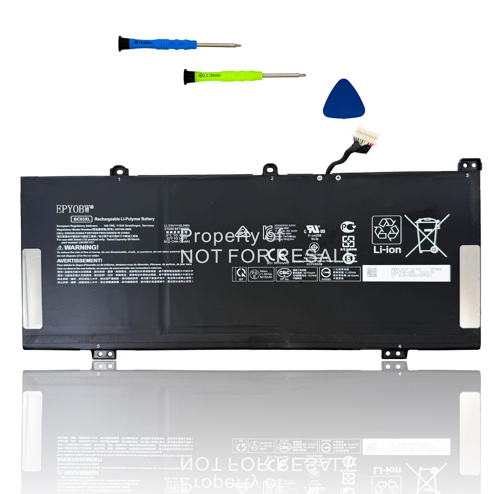 Amazon.com: EPYOBW BC03XL Laptop Battery 60.9Wh 5010mAh Compatible