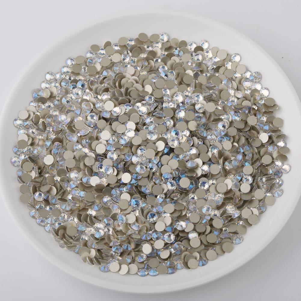 Beadsland 1440 sztuk płaskich kamieni strasu, kryształki do paznokci, niebieskie światło księżyca, SS10 (2,7 – 2,8 mm)