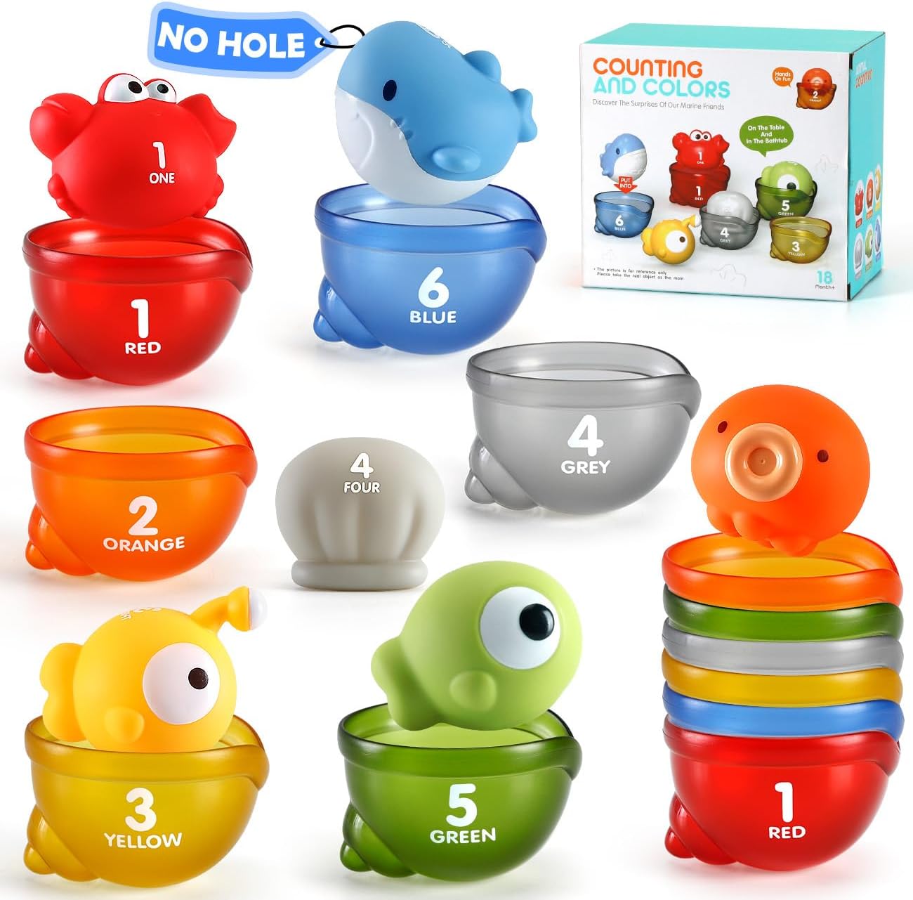 Pool Toys for Toddlers 1-3 - No Hole Floating Bath Toys for Baby 12-18 Months - Educational Learning Toys for 1 2 3 Year Old Easter Gifts