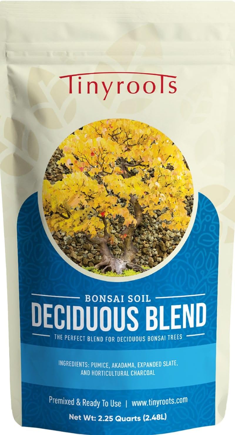 Tinyroots Deciduous Blend Bonsai Soil - 2.5 Gallon, Organic Bonsai Dirt Formulated for Maple, Hornbean, Elm and Other Deciduous Bonsai Trees
