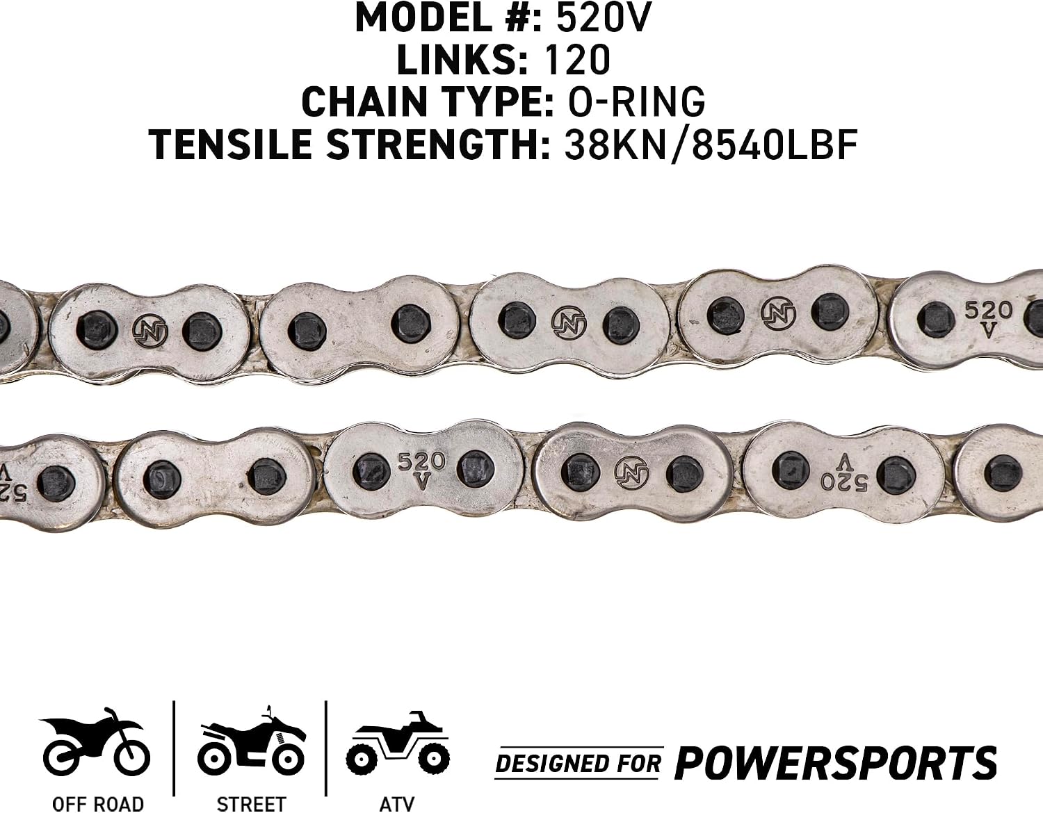 NICHE Drive Sprocket Chain Combo for Polaris RZR 170 Front 12 Rear 32 Tooth 520 O-Ring 120 Links