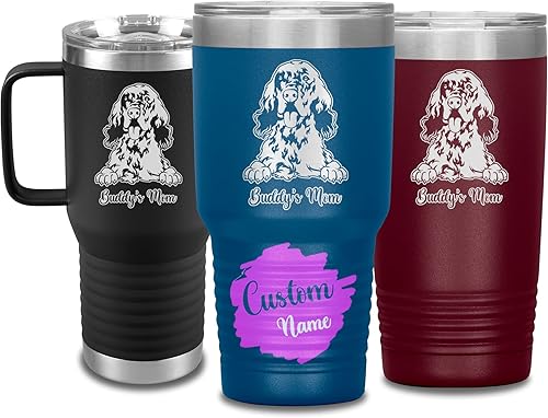 Vista 83 de Vaso de viaje de Navidad personalizado, perro pastor alemán, mamá y papá, dueño de perro pastor alemán personalizado, recuerdo grabado