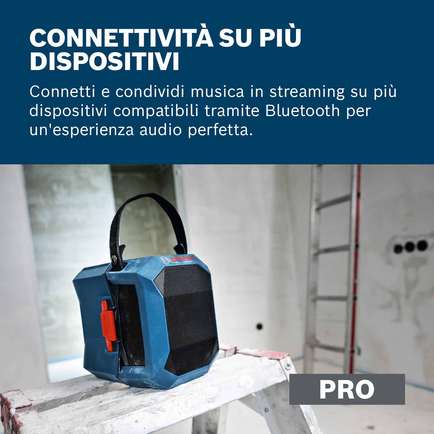 Bosch Professional 18V System Altoparlante Bluetooth a batteria GPB 18V-1 C (incl. coperchio batteria)