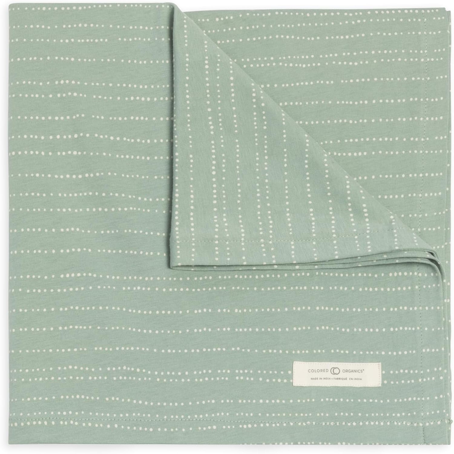 Colored Organics Baby Organic Cotton Swaddle – Infant Receiving Blanket – Pebble/Jade