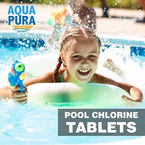 Miniatura 9 de Tabletas de cloro para piscina, suministros de piscina de 3 pulgadas, tabletas de cloro estabilizadas envueltas individualmente, de larga duración,