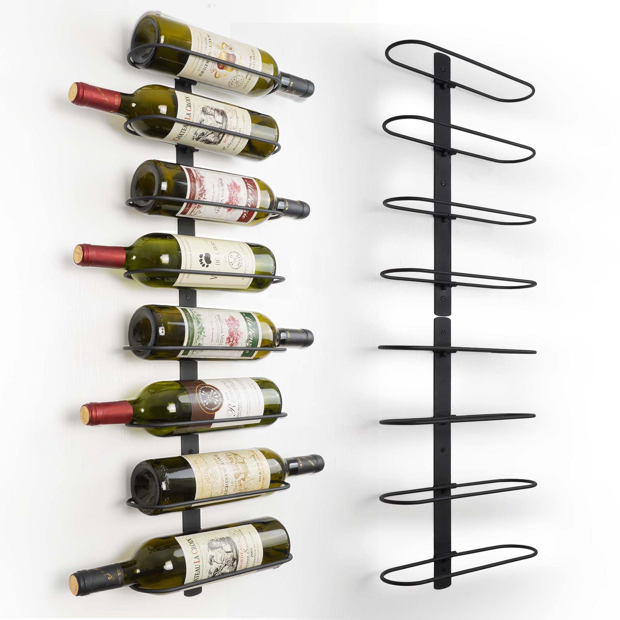 Wine Bottle Holder Decorative Wall-Mounted 7-bottle Metal Wine