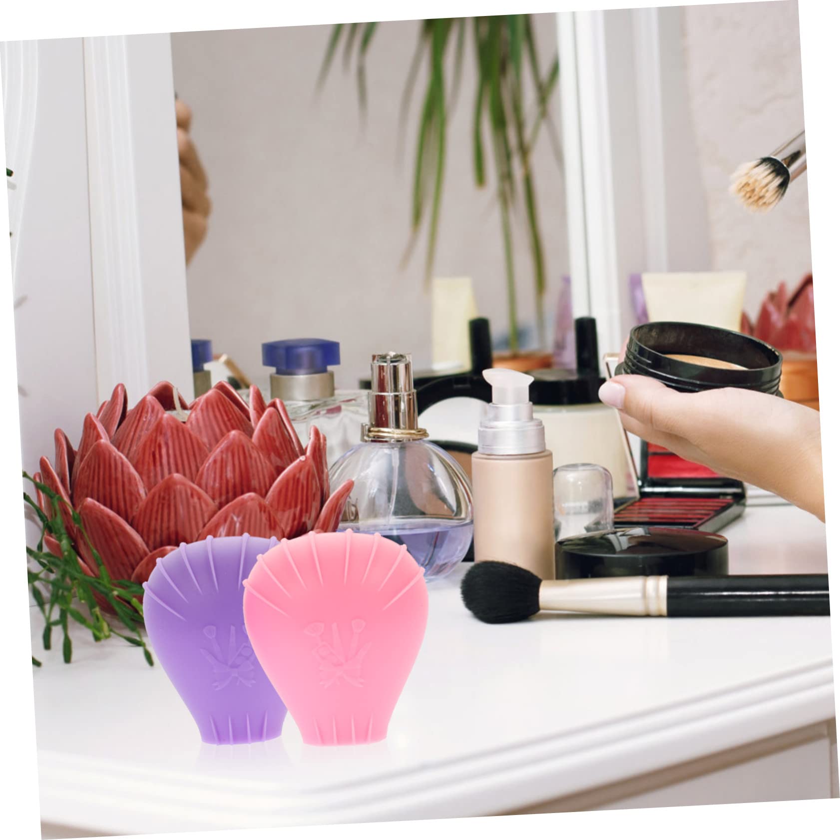 Housoutil 24pièces Housses De Réutilisables Pour Pinceaux De Maquillage Couvre-pinceaux Anti-poussière Et Étanches Pour Transport Rangement