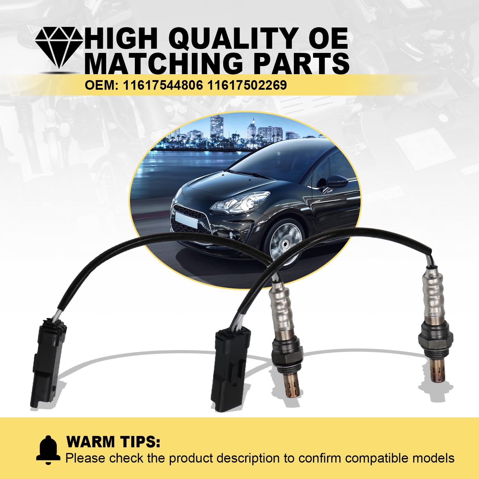Sensor Lambda Sensores De Oxígeno Para Citroen C1 II, C3 II, C4, Peugeot 208 108 301 308 II 2008 I, Aygo, Corsa E, Astra H/J, 98022942 98106343, Delantero trasero Kit 2