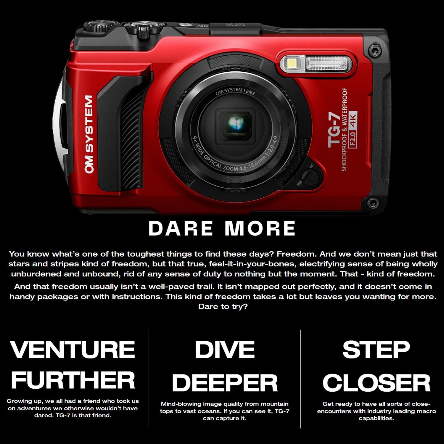 d*7様 OLYMPUS TOUGH TG-5 4K レッド The new ultra-rugged Tough! TG-5 camera from Olympus set to