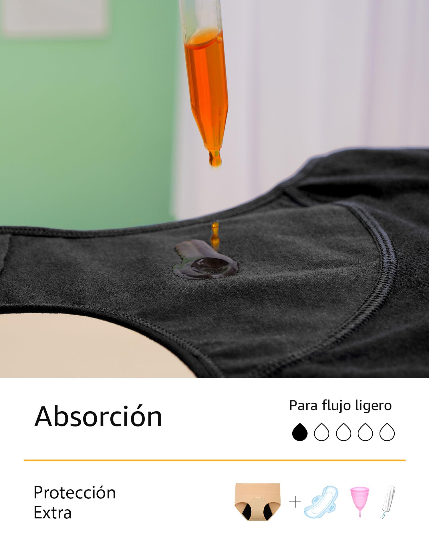 INNERSY Bragas Menstruales Mujer Cintura Alta Braga Menstrual Algodón Ropa Interior Protección Pack de 3
