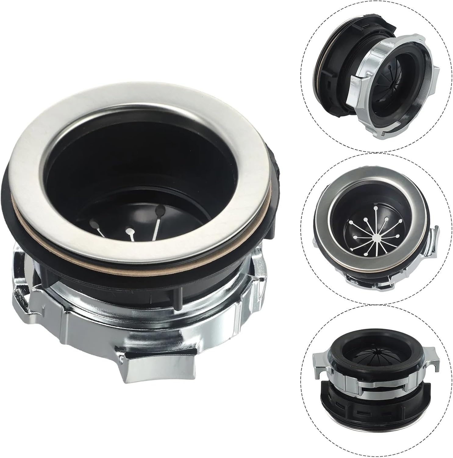 11x6.5cm 4.3x2.6in Stainless Steel None Lock Replacement Waste Garbage Disposer Accessory Parts