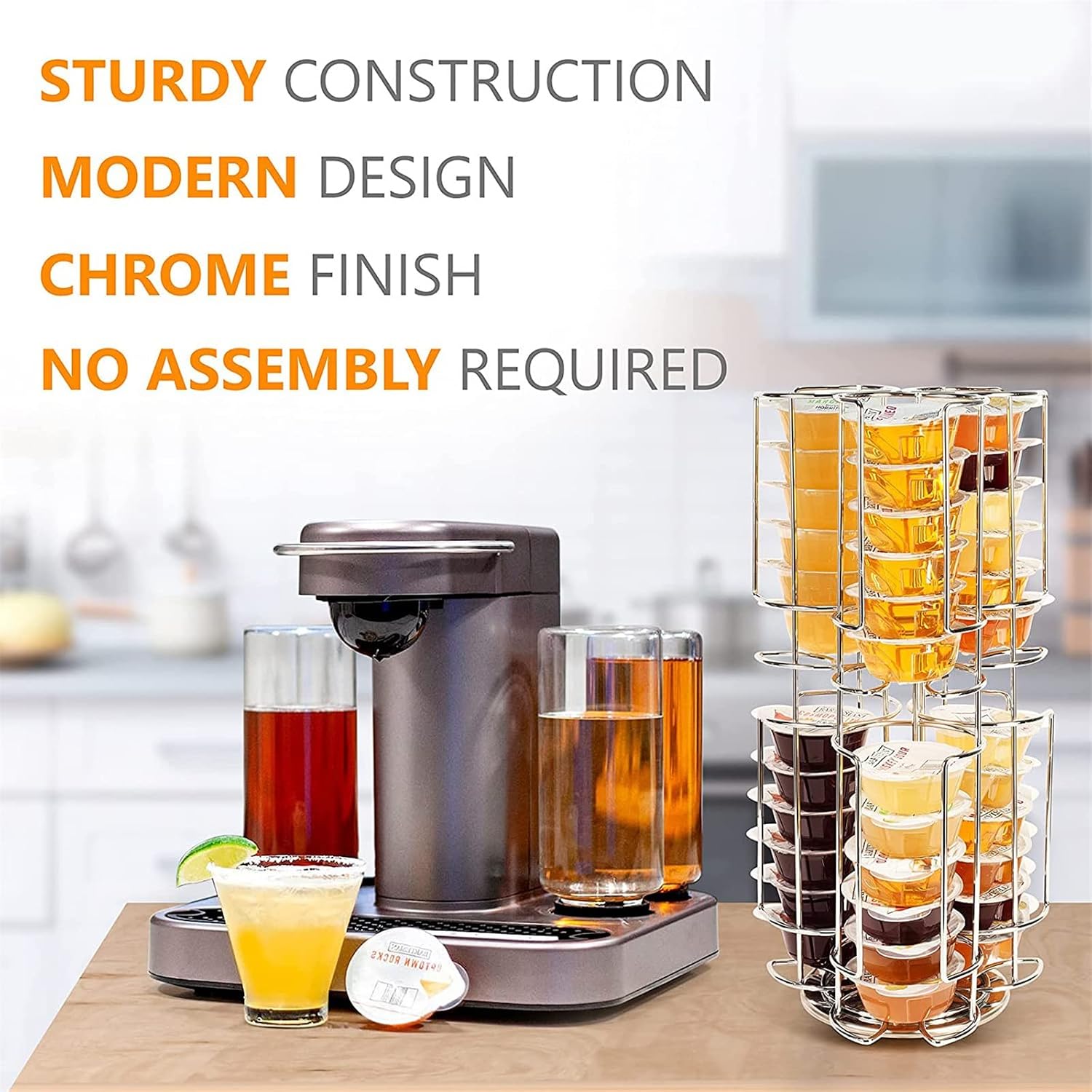 Coffee Capsule Stand Coffee Capsule Rotating Pod Holder Stand Holds 36 Pods 360 Degree Revolving Rotating Capsule Coffee Pod Holder Tower Stand